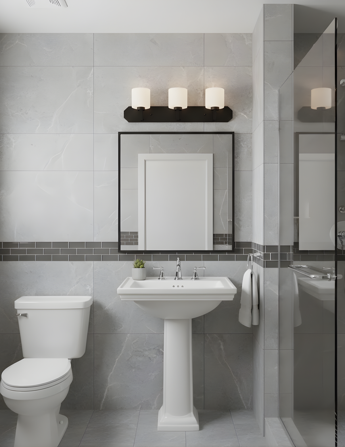 Paris 3-Light Vanity White Glass