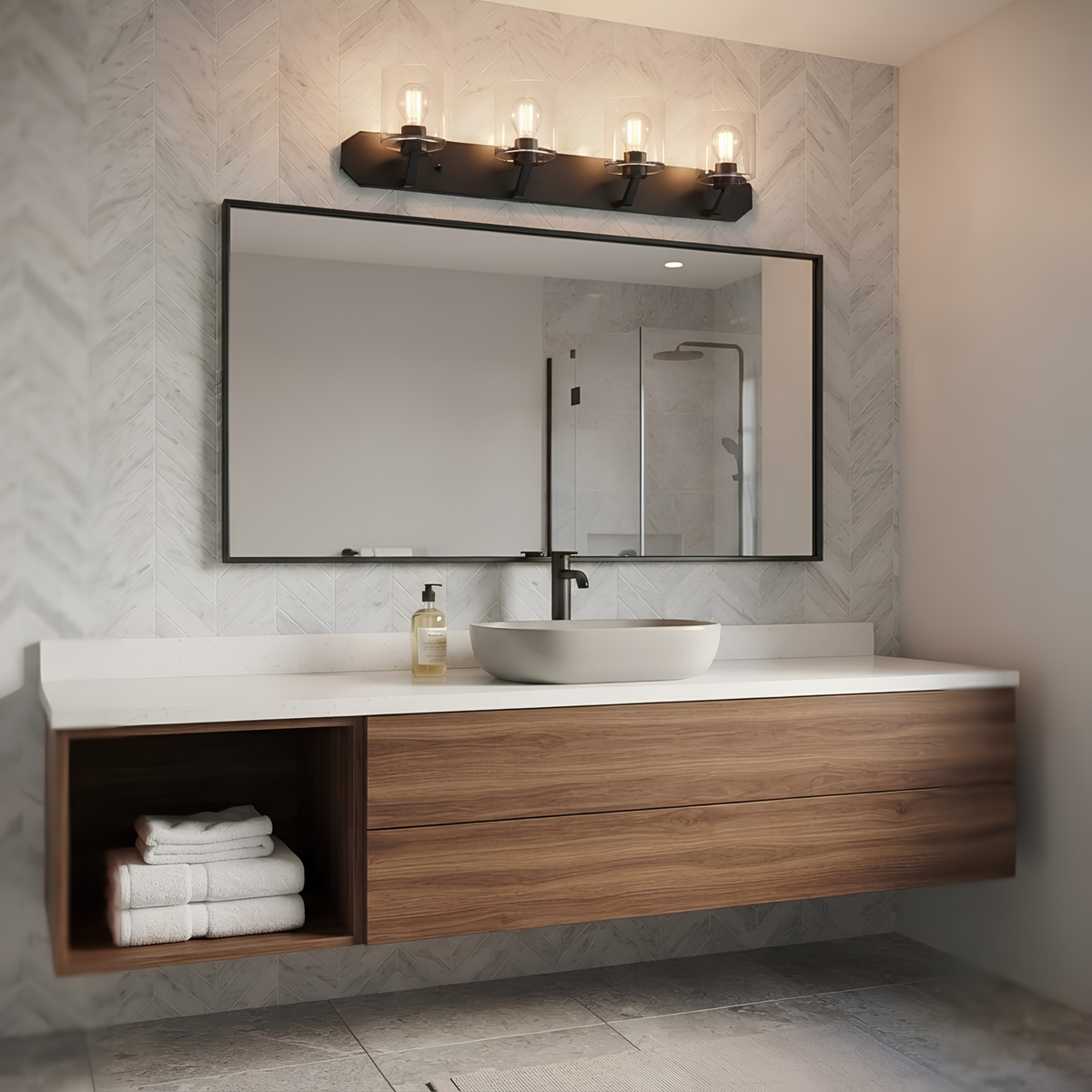 Paris 4-Light Vanity Clear Glass