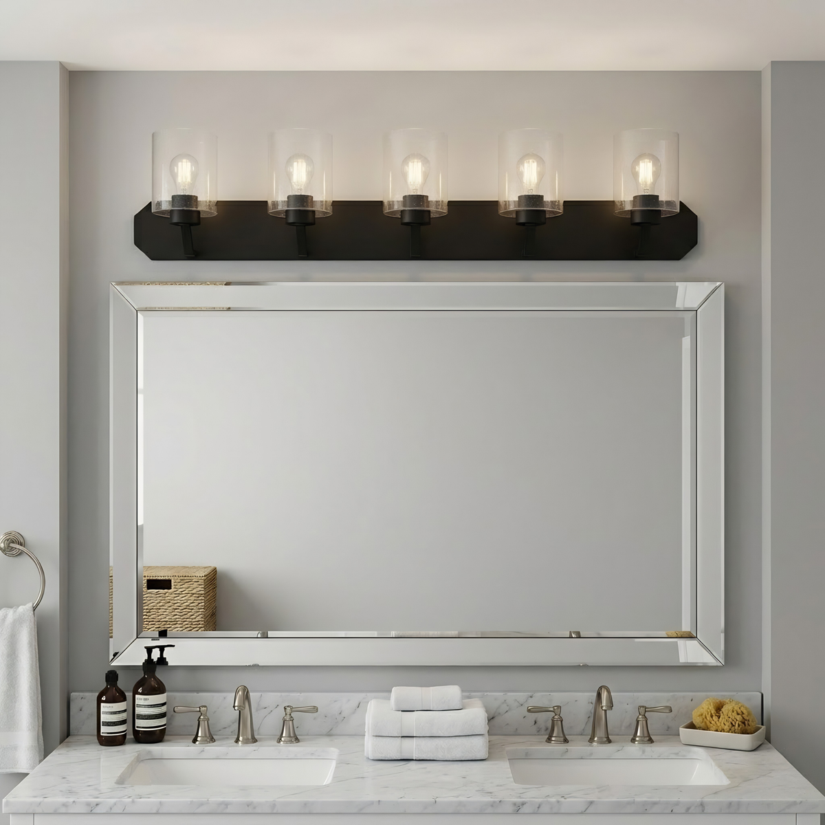 Paris 5-Light Vanity Clear Glass