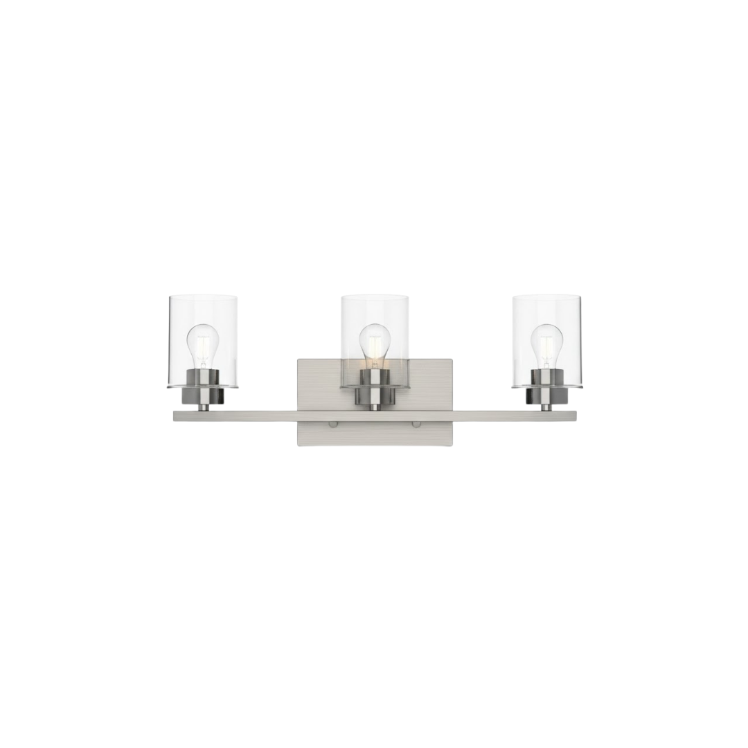 3-Light Clear Glass Vanity - NK