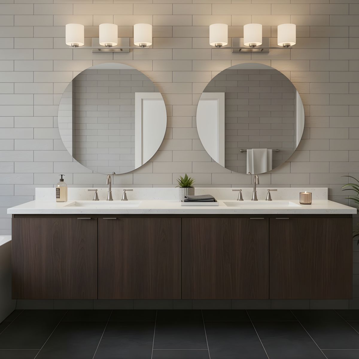 Idris 3-Light Vanity White Glass 