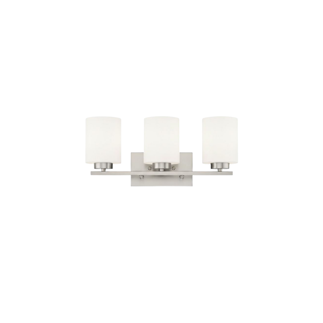 Idris 3-Light Vanity White Glass 