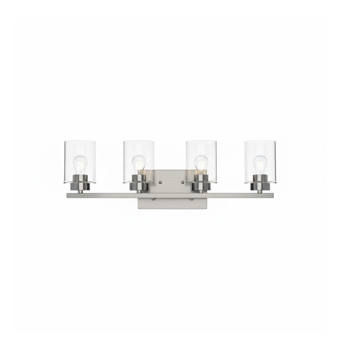 Idris 4-Light Vanity Clear Glass 