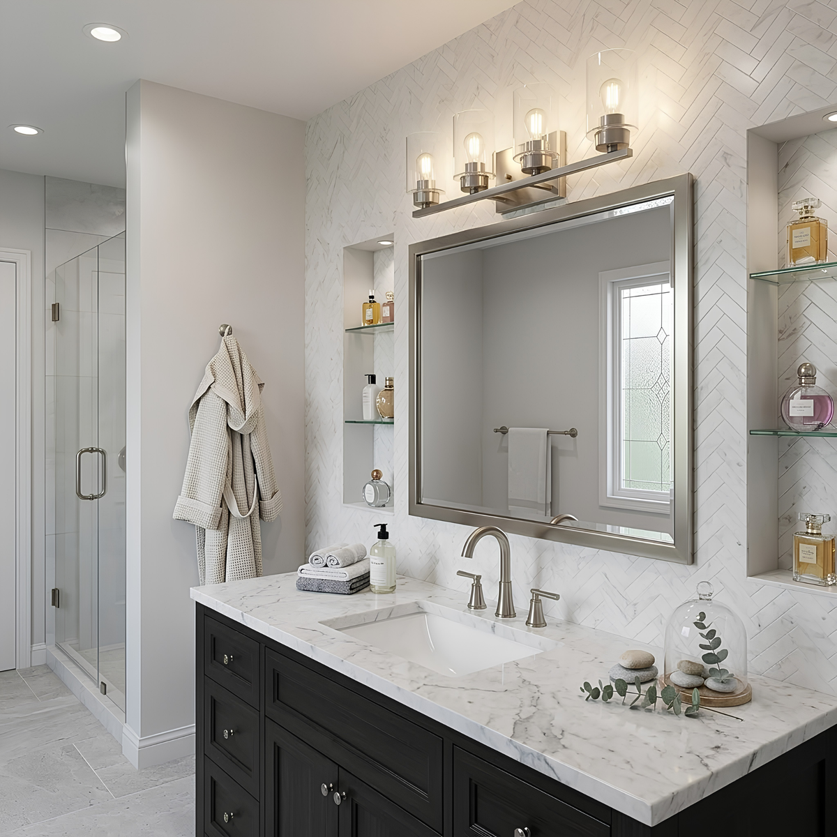 Idris 4-Light Vanity Clear Glass 