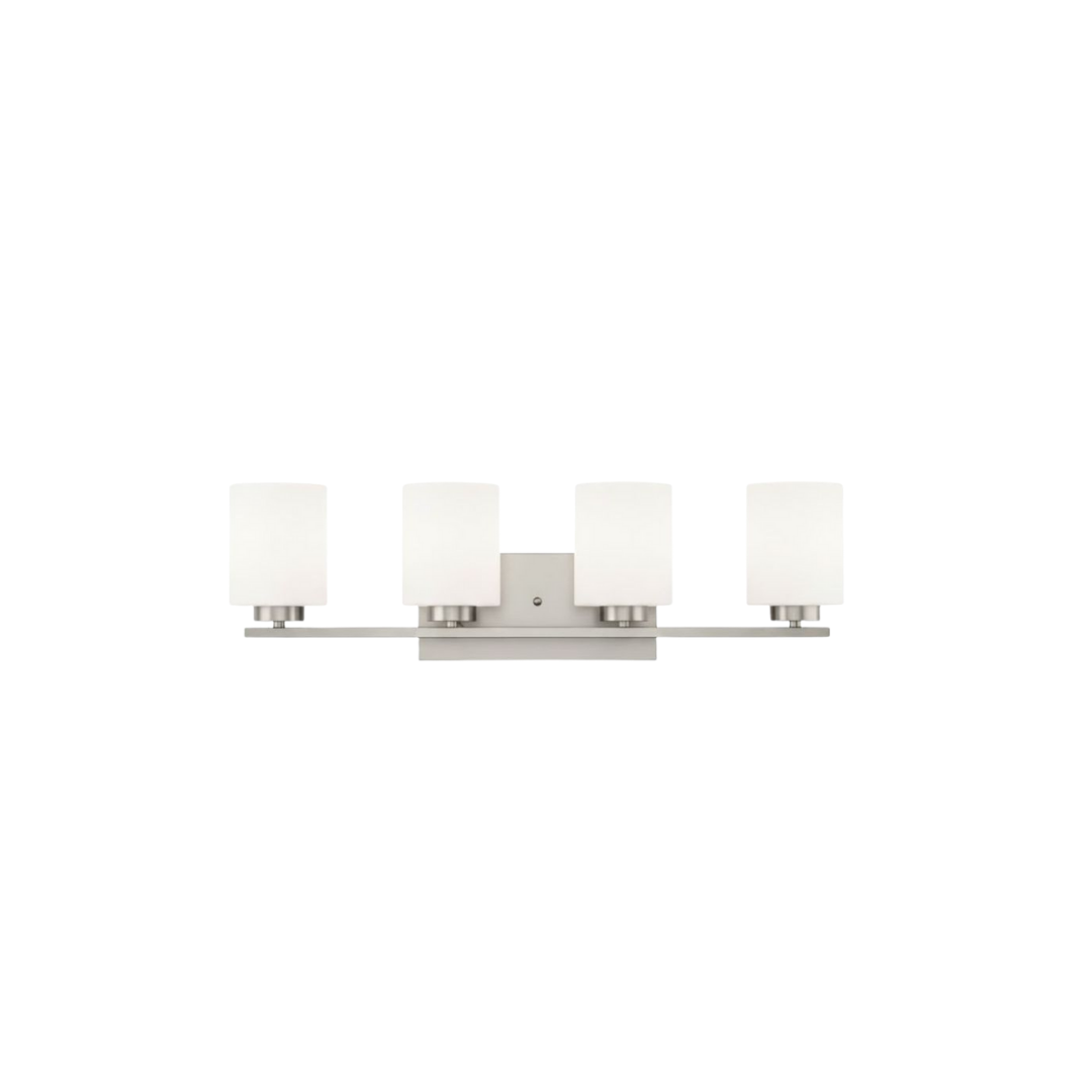 Idris 4-Light Vanity White Glass 