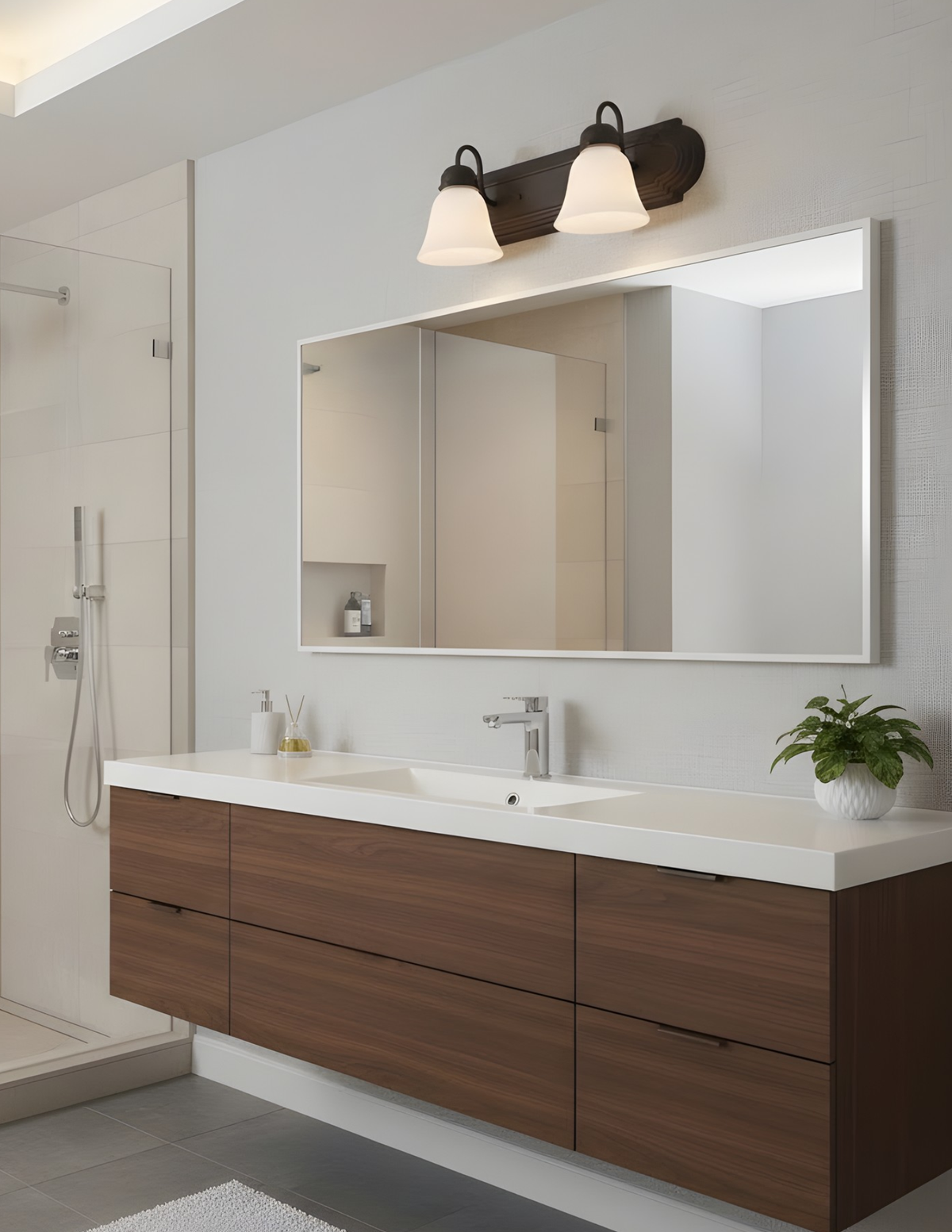 Laredo 2-Light Vanity Scone White Glass