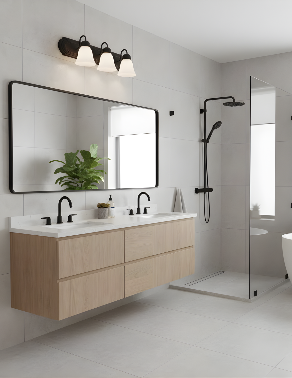 Laredo 3-Light Vanity Scone White Glass