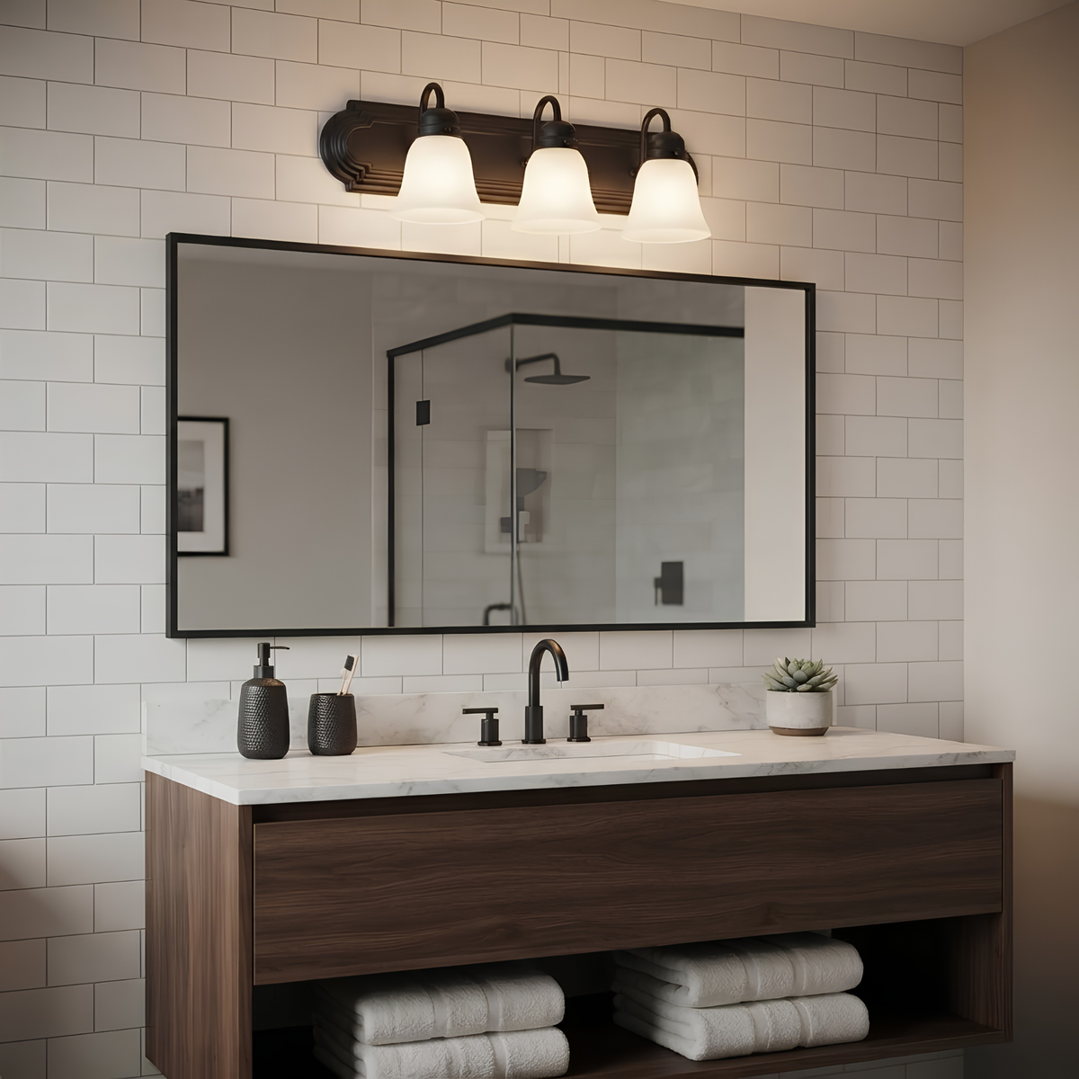 Laredo 3-Light Vanity Scone White Glass