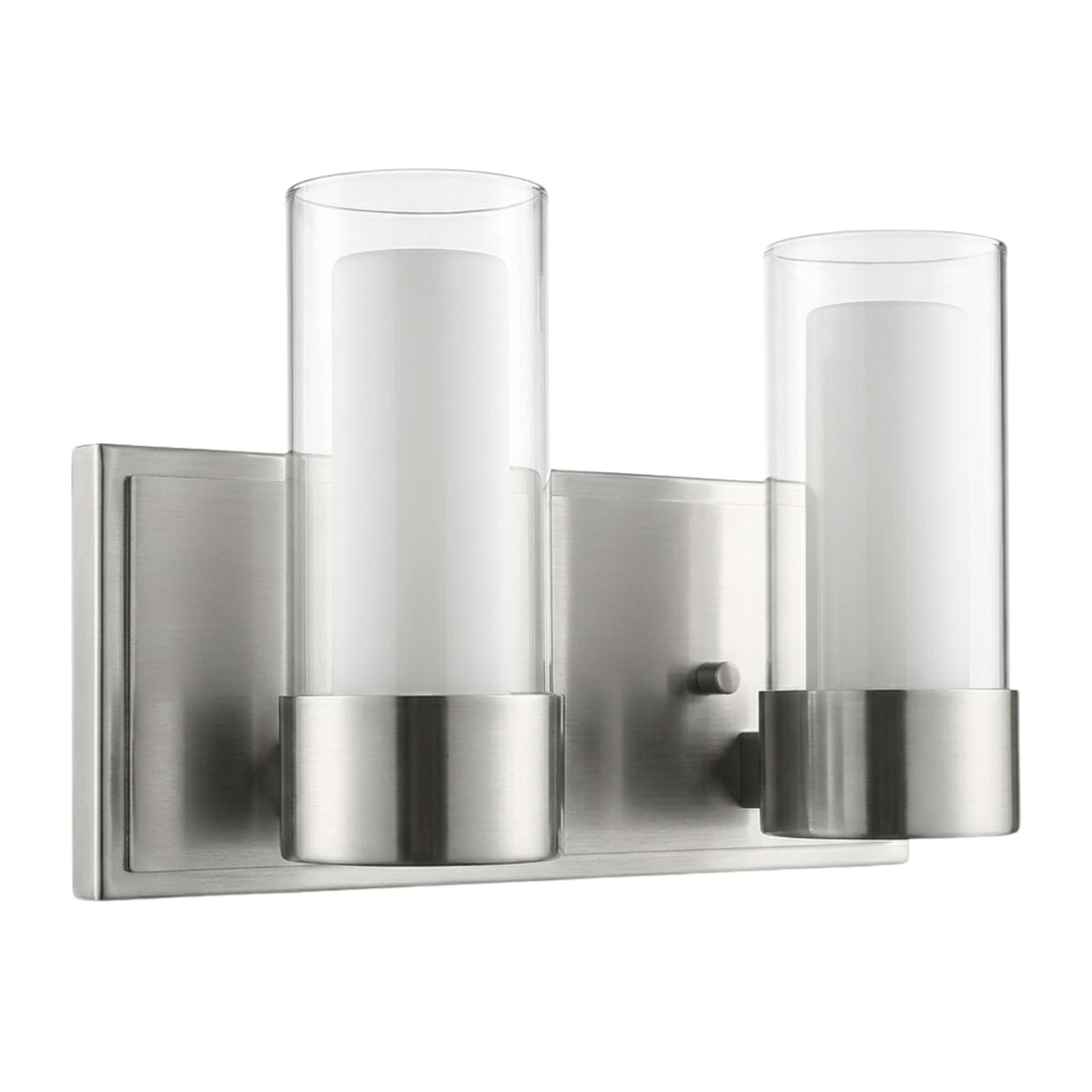 2-Light Clear/White Glass Vanity Champagne
