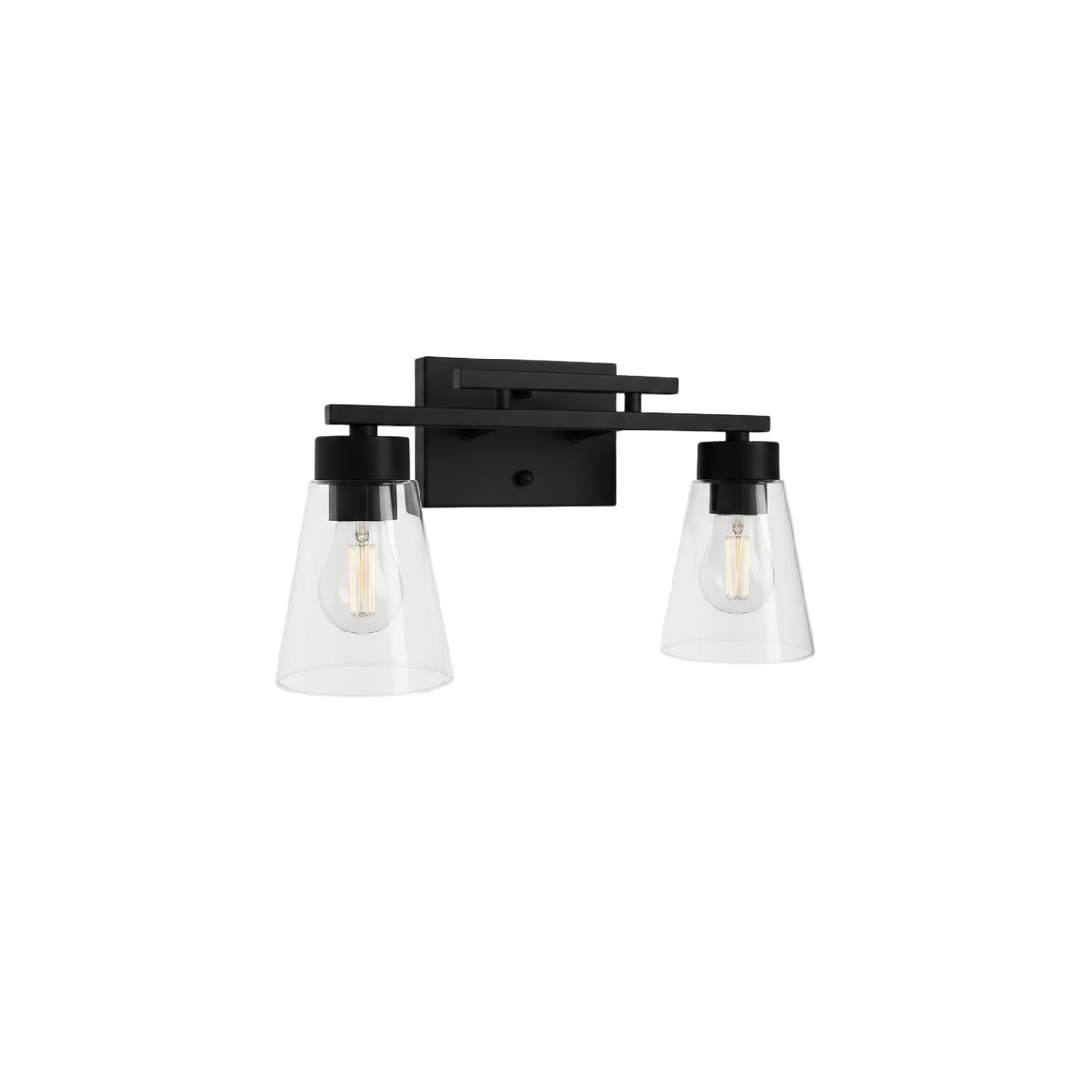 2-Light Cone Vanity Matte Black