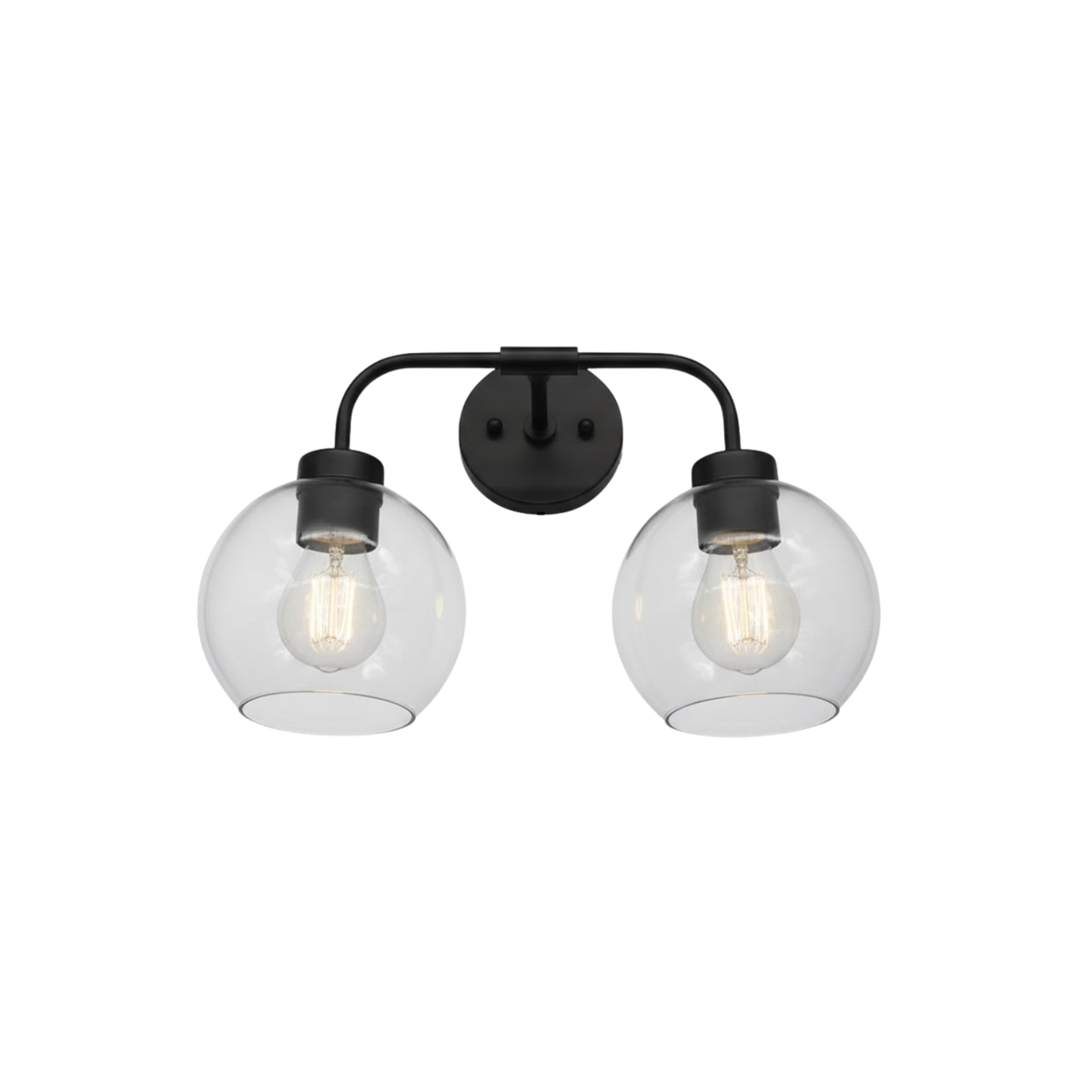 2-Light Globe Vanity Matte Black