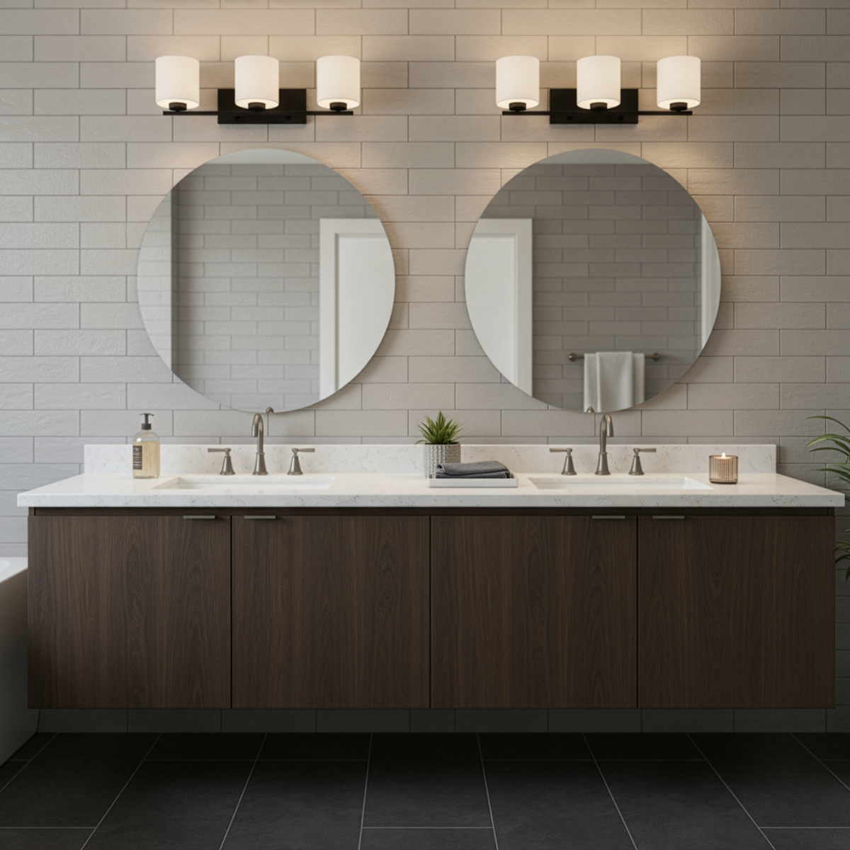 Idris 3-Light Vanity White Glass 