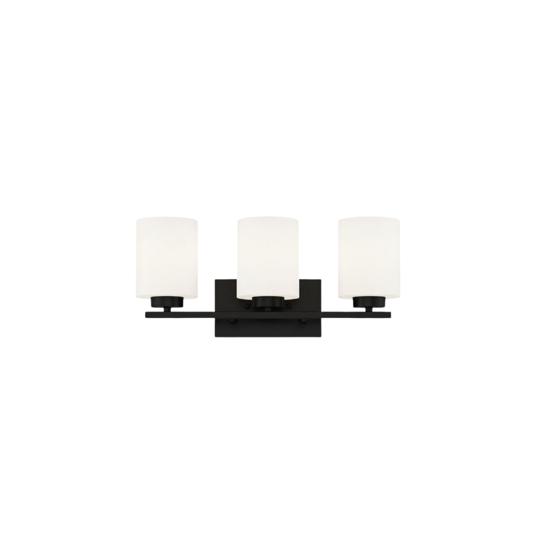 Idris 3-Light Vanity White Glass 