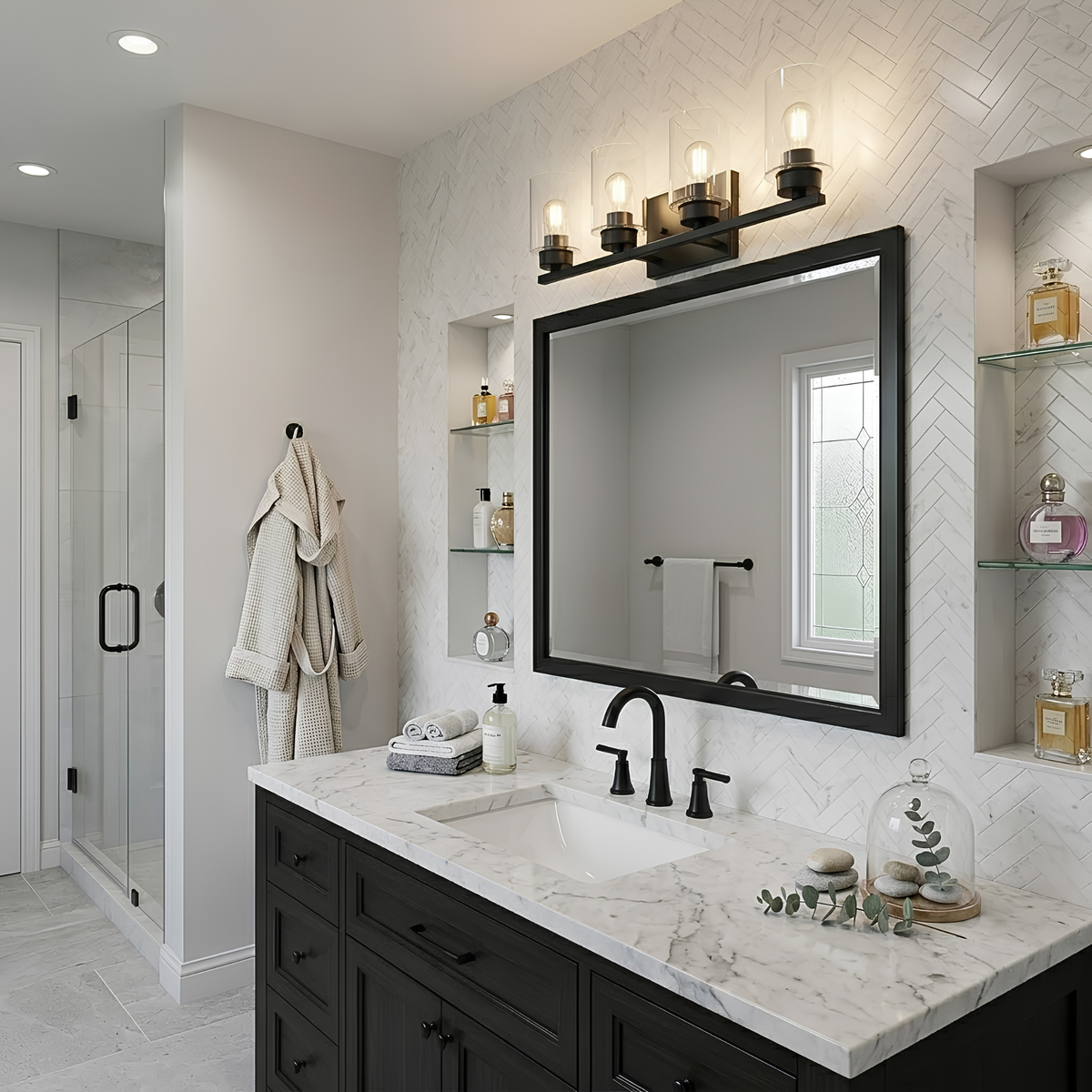 Idris 4-Light Vanity Clear Glass 