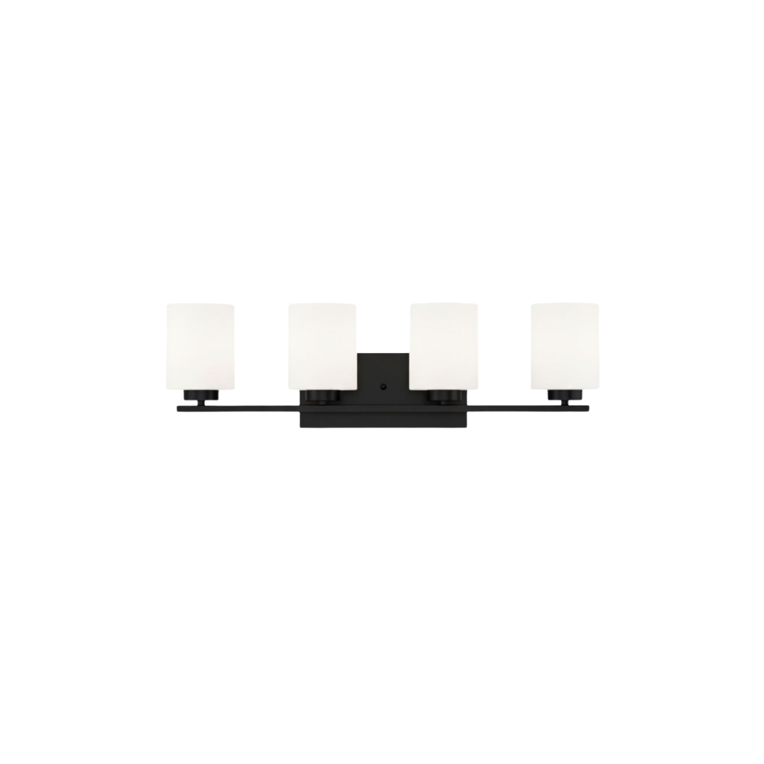 Idris 4-Light Vanity White Glass 