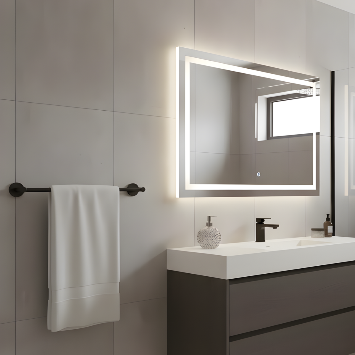 24" Modern Round Towel Bar