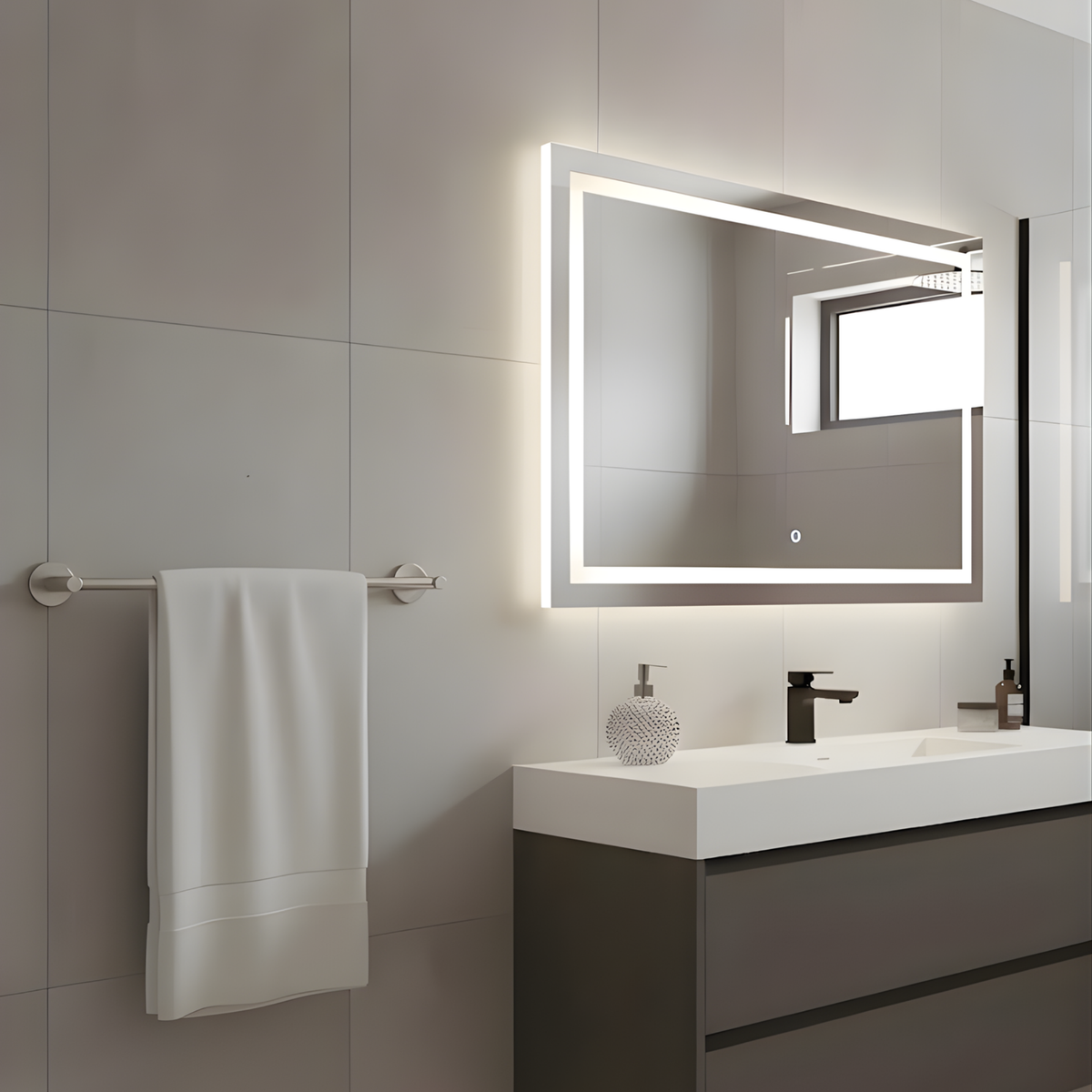 24" Modern Round Towel Bar