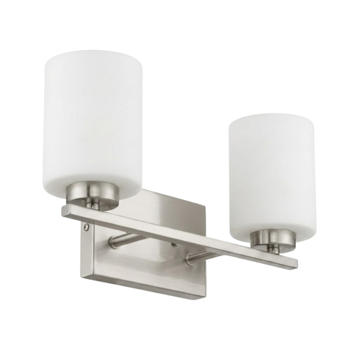 Idris 2-Light Vanity  White Glass 