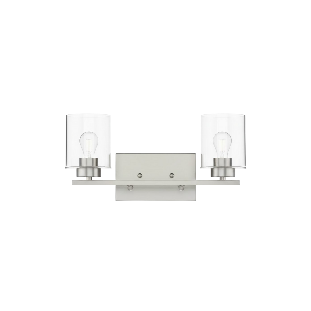 Idris 2-Light Vanity  Clear Glass 