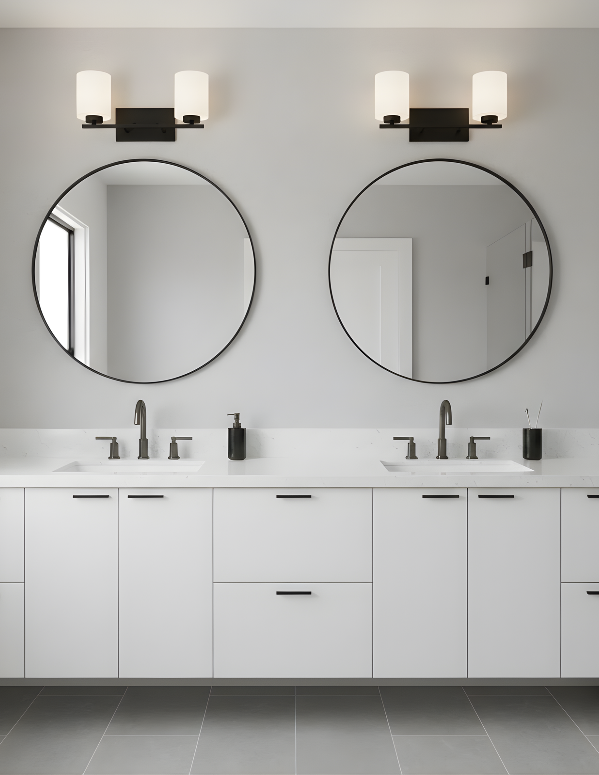 Idris 2-Light Vanity  White Glass 