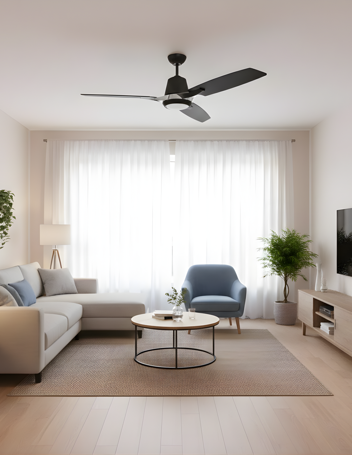 Verona LED 52" 3-Blade LED Ceiling Fan