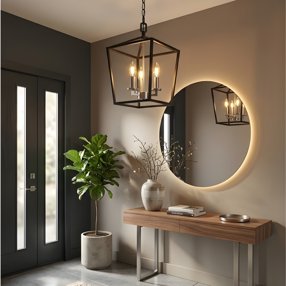 VIN 3-Light Cage Entry Chandelier 
