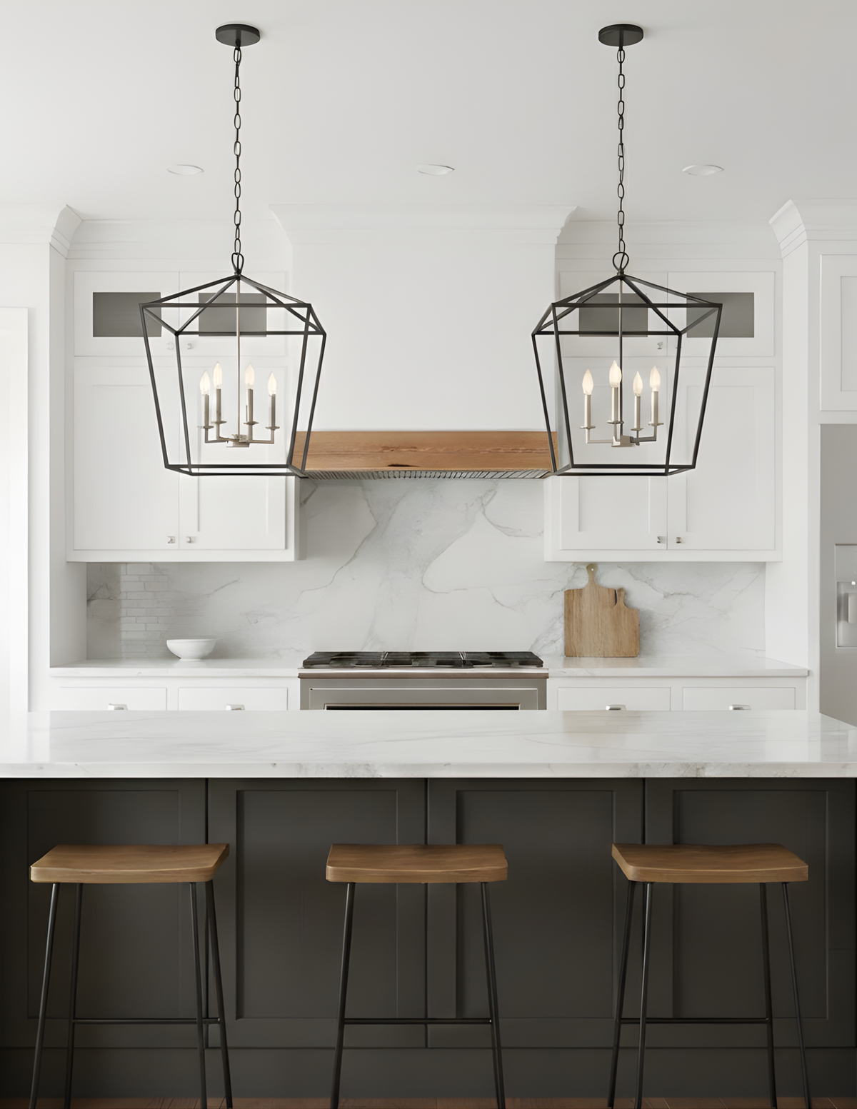 Modern 4-light Cage Entry Chandelier