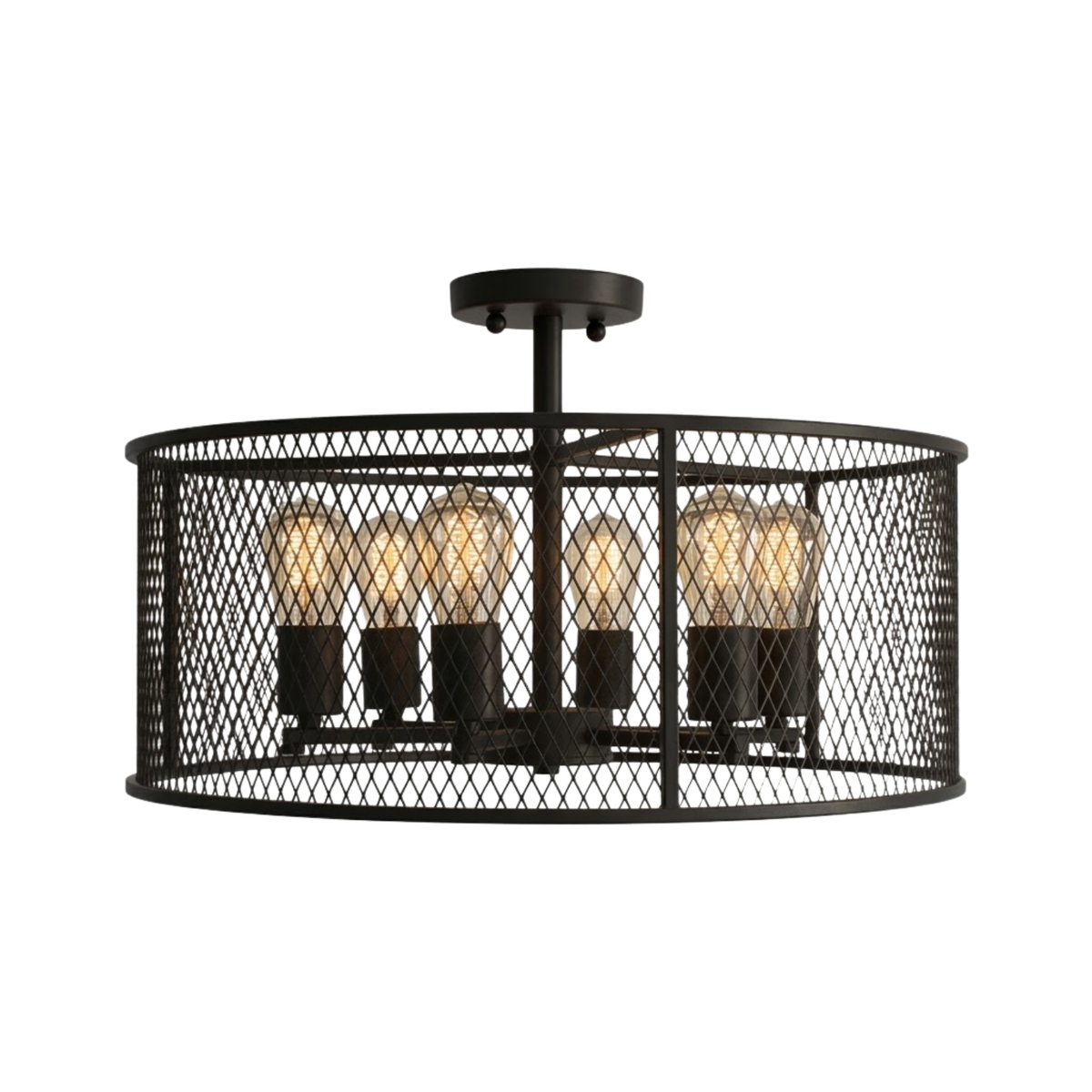Rimini 6-Light  Steel Mesh Shade Semi Flush Mount  