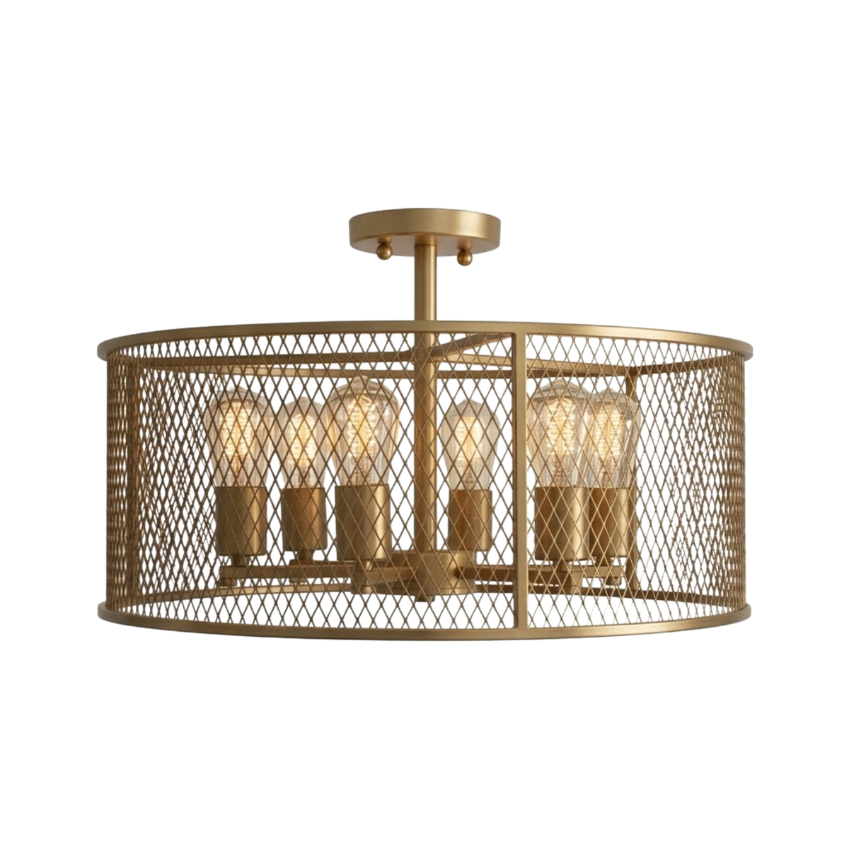 Rimini 6-Light  Steel Mesh Shade Semi Flush Mount  