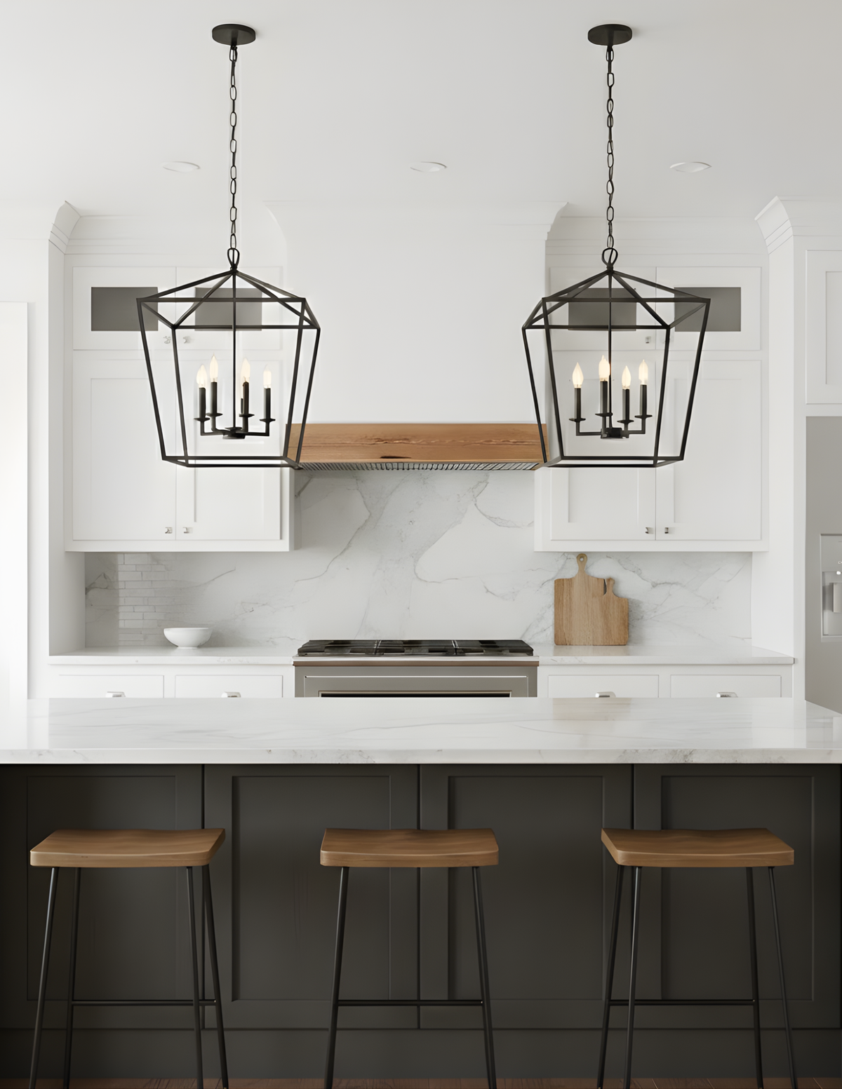 Modern 4-light Cage Entry Chandelier