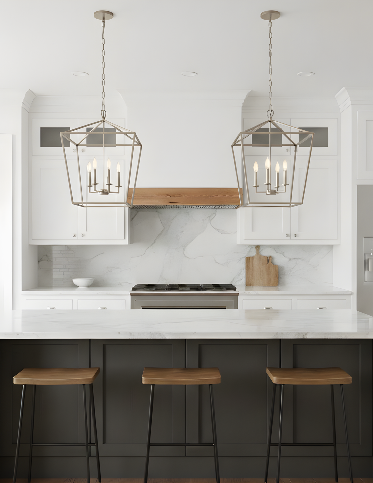 Modern 4-light Cage Entry Chandelier