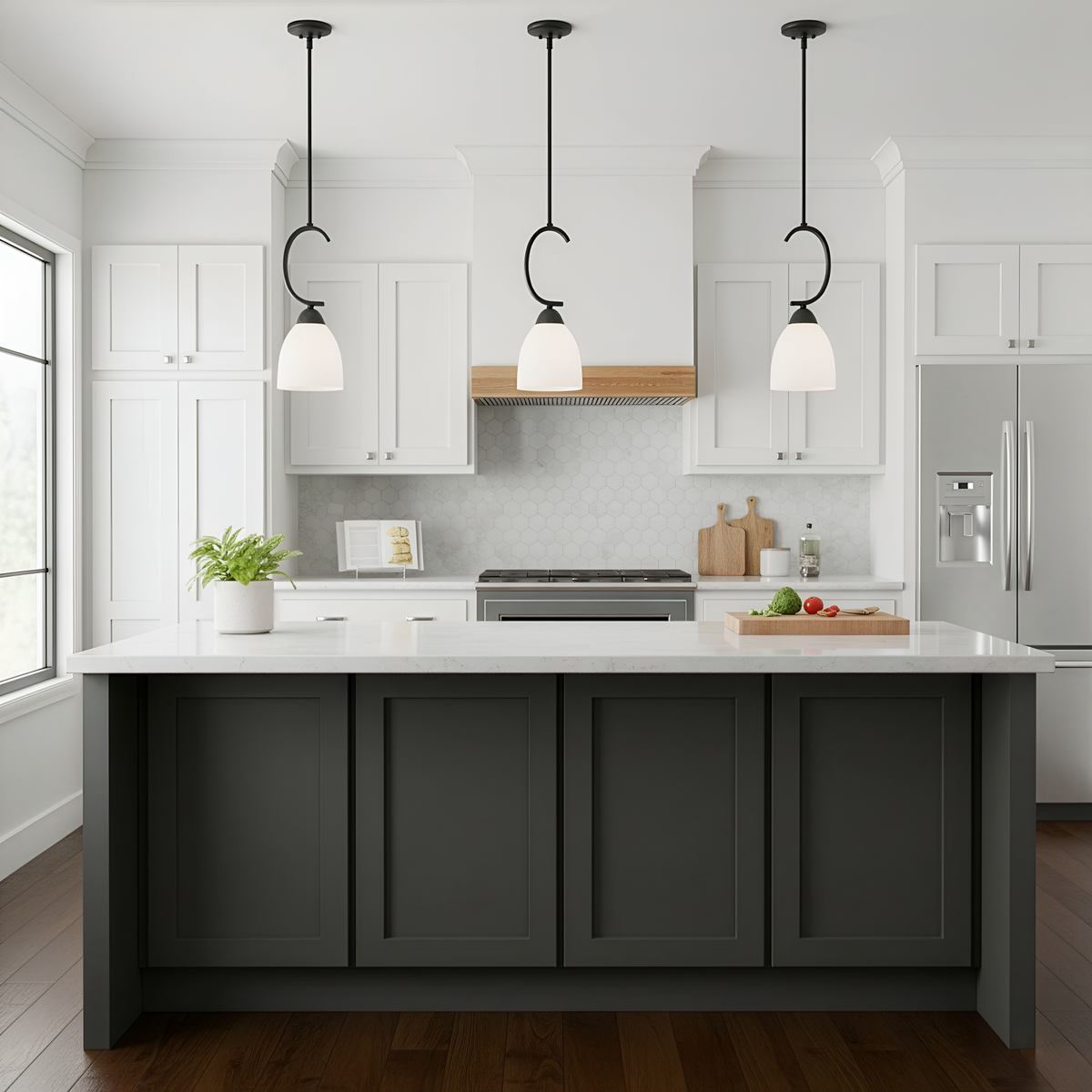Victoria 1-Light  Mini Pendant  White Glass