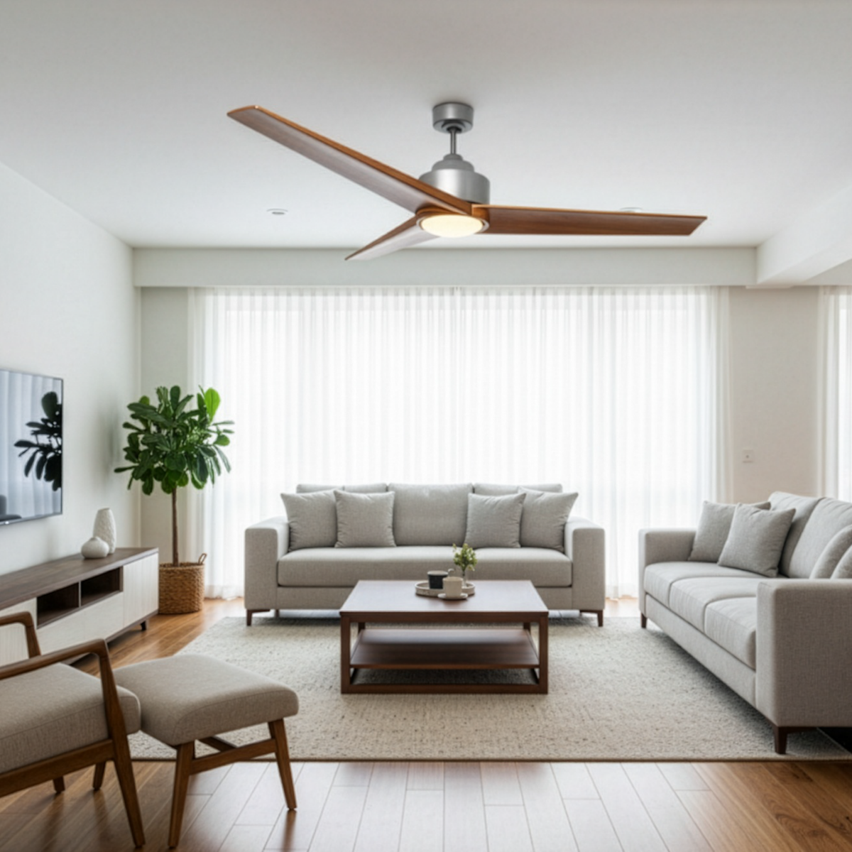 Monica 3-Blade 56" NK Fan WL Blades 20W LED 3K