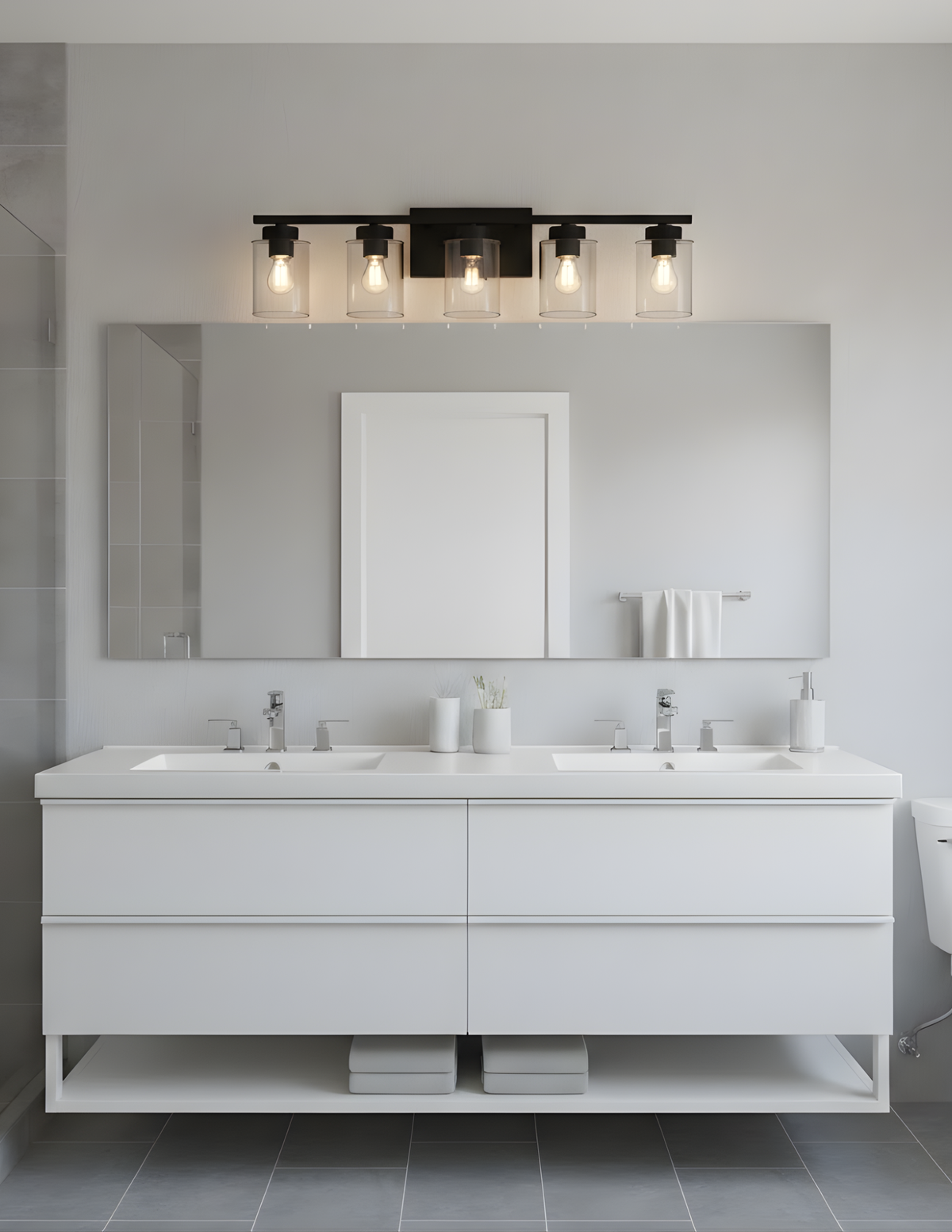 Idris 5-Light Vanity Clear Glass 