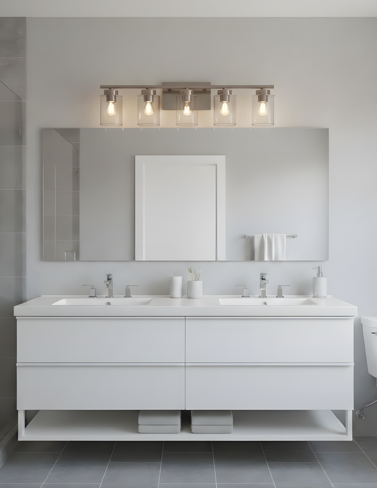 Idris 5-Light Vanity Clear Glass 