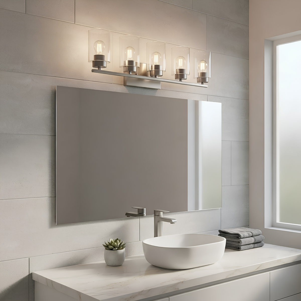 Idris 5-Light Vanity Clear Glass 