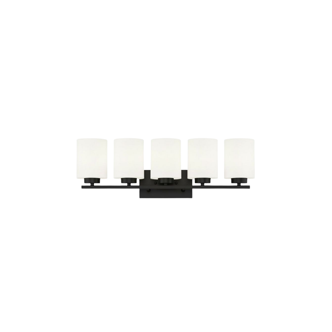 Idris 5-Light Vanity White Glass 