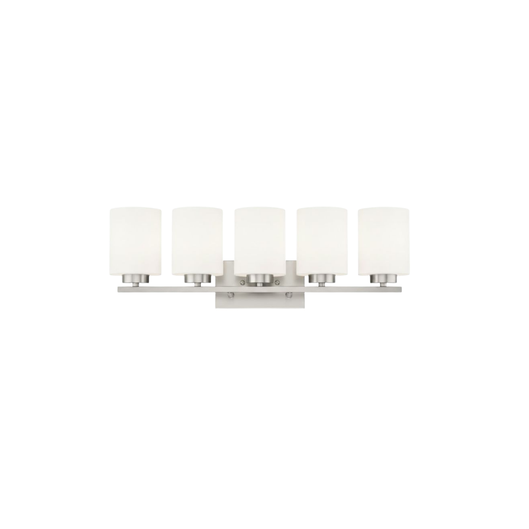 Idris 5-Light Vanity White Glass 