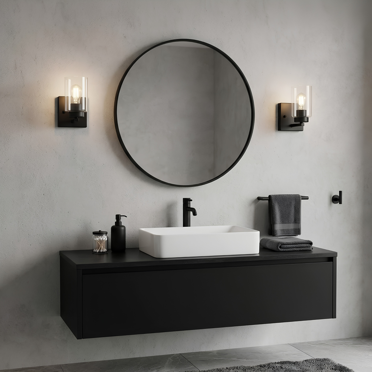 Idris 1-Light Sconce Clear Glass