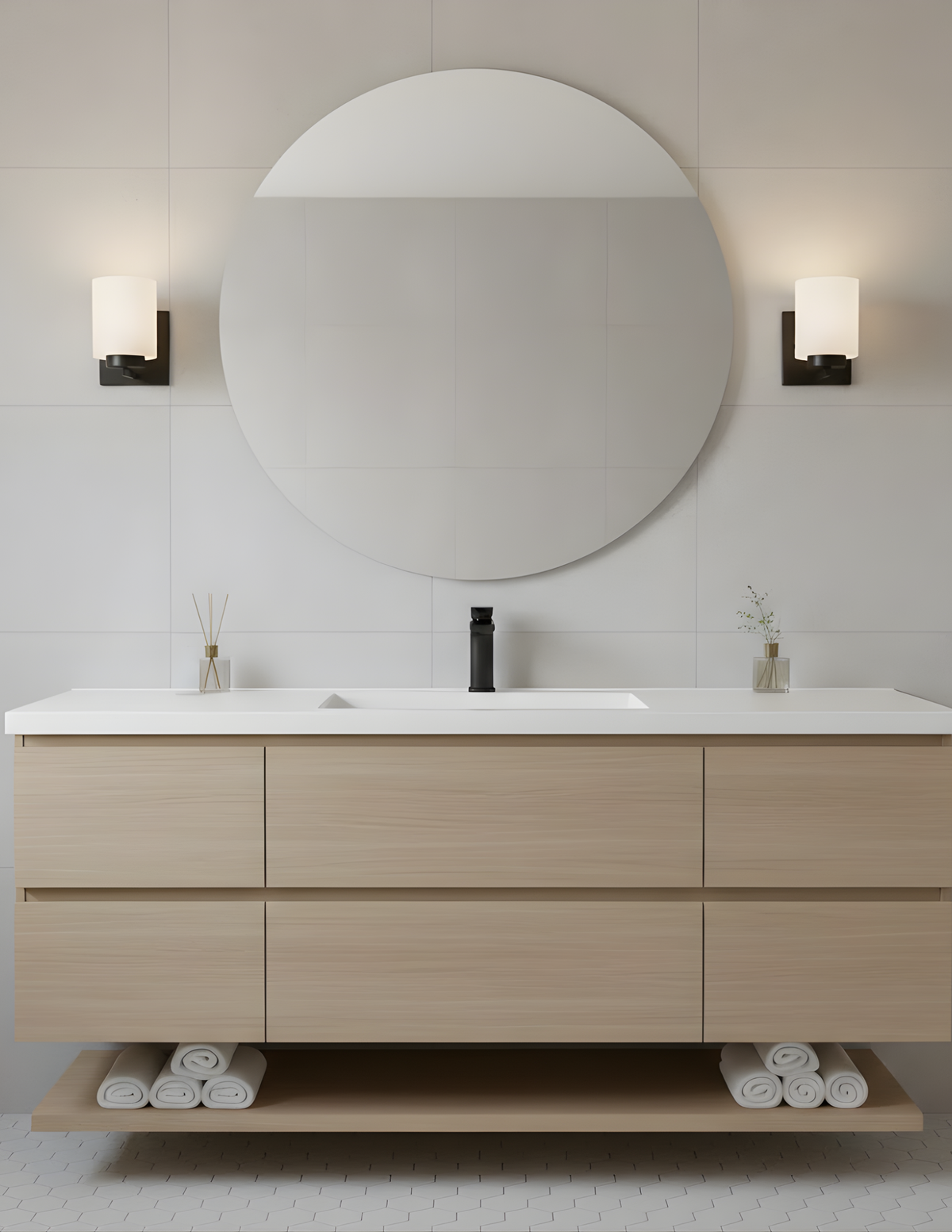 Idris 1-Light Sconce White Glass