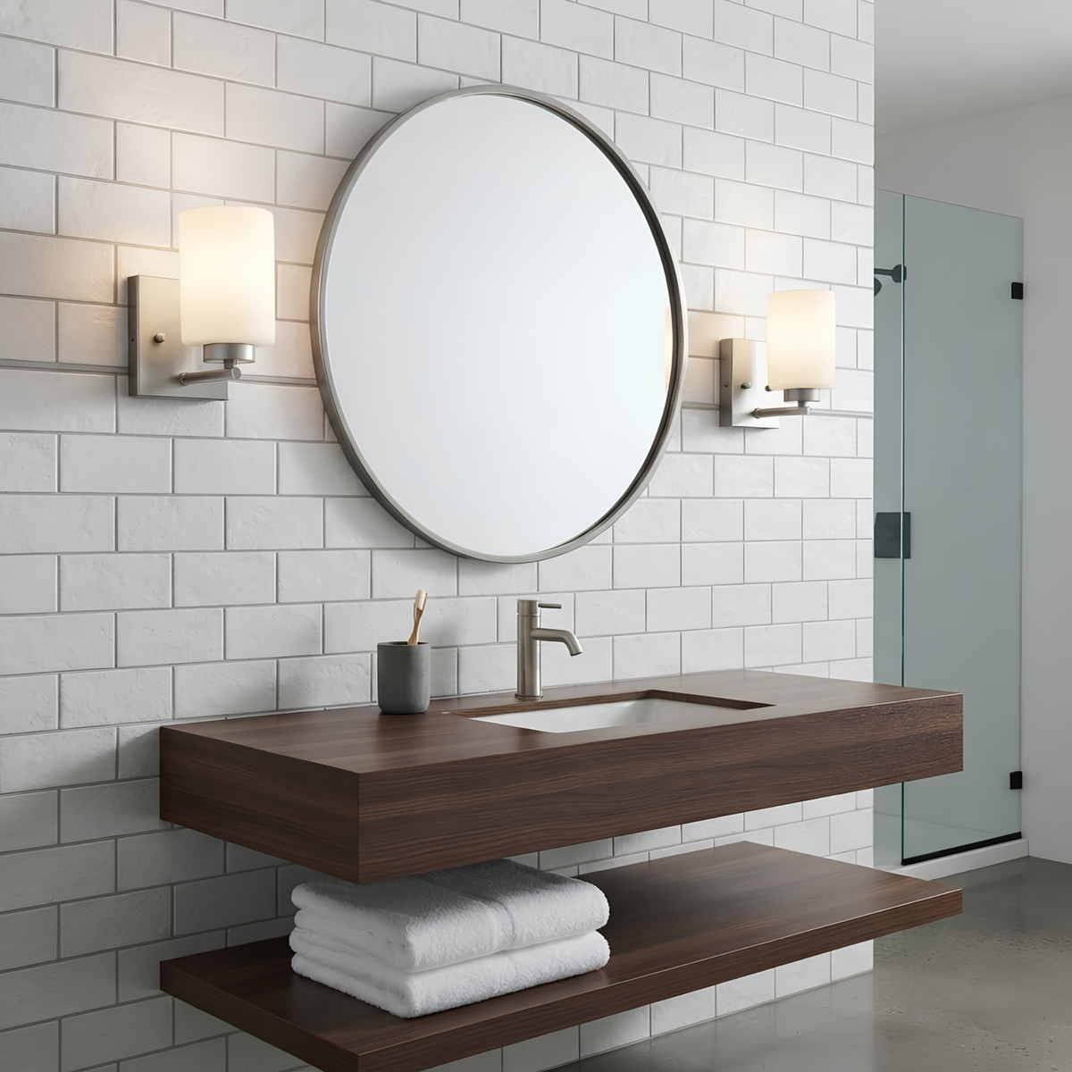 Idris 1-Light Sconce White Glass