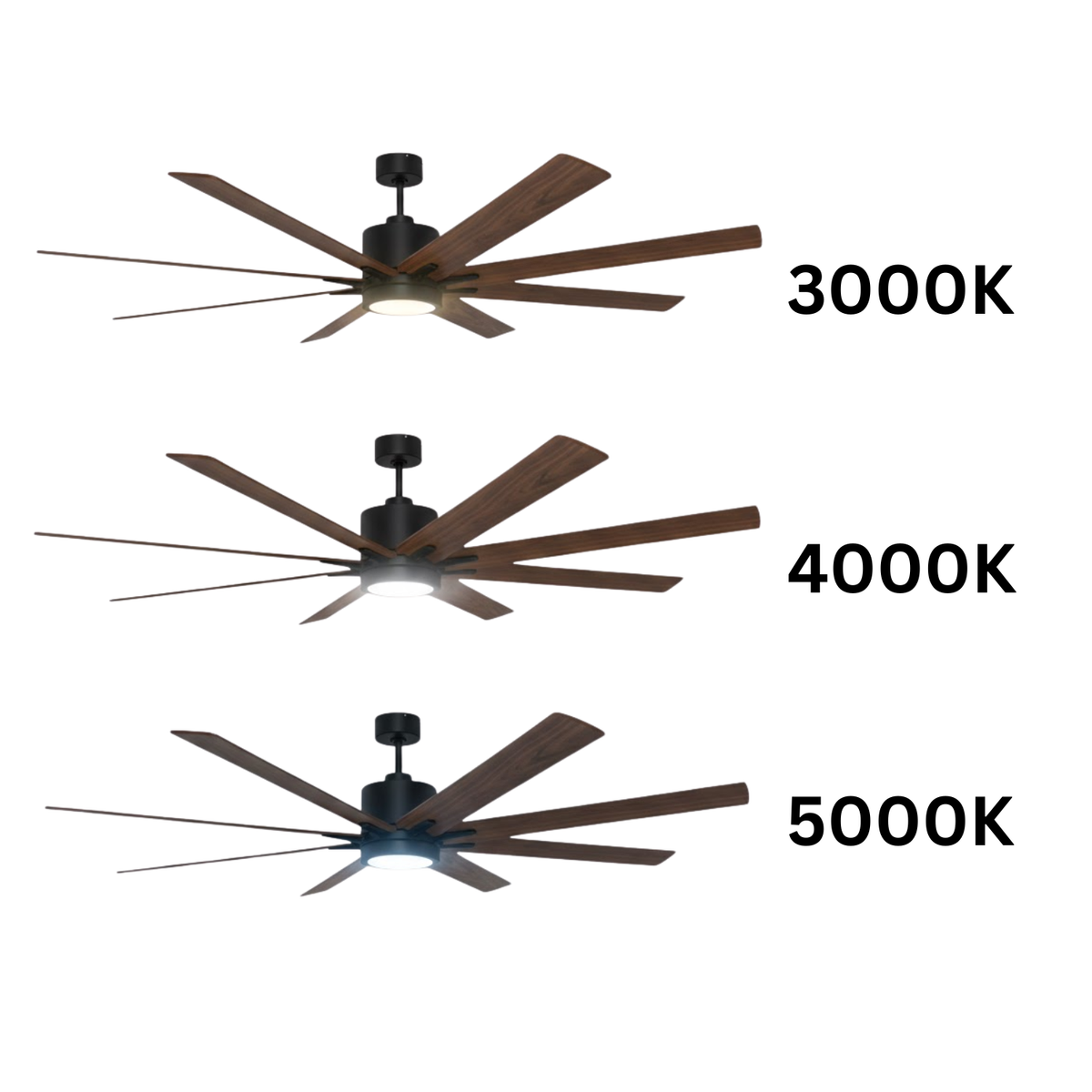 Metro 66" 8-Blade LED Fan 3000K,4000K,5000K