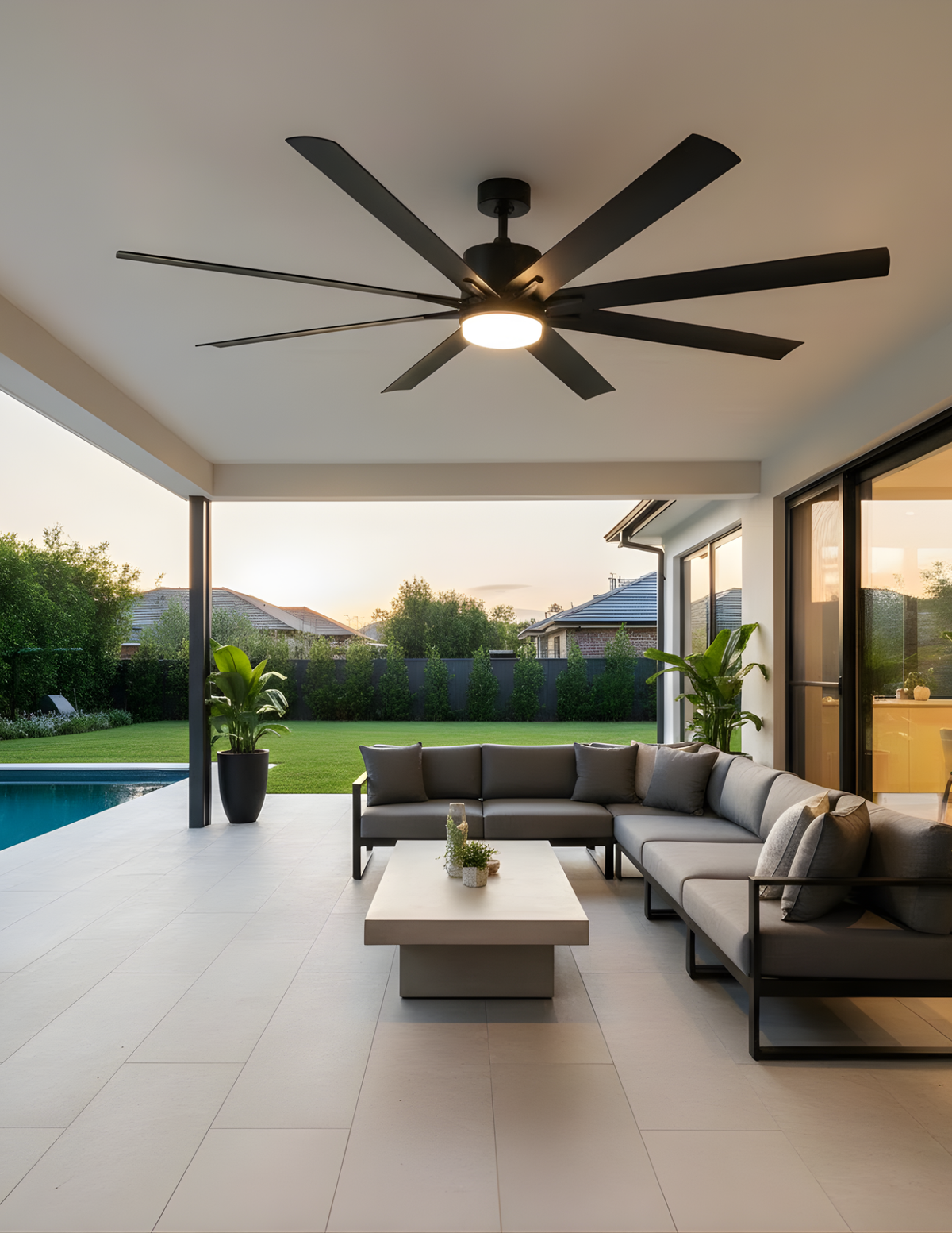 Metro 66" LED 8-Blade Patio Fan 3000K,4000K,5000K
