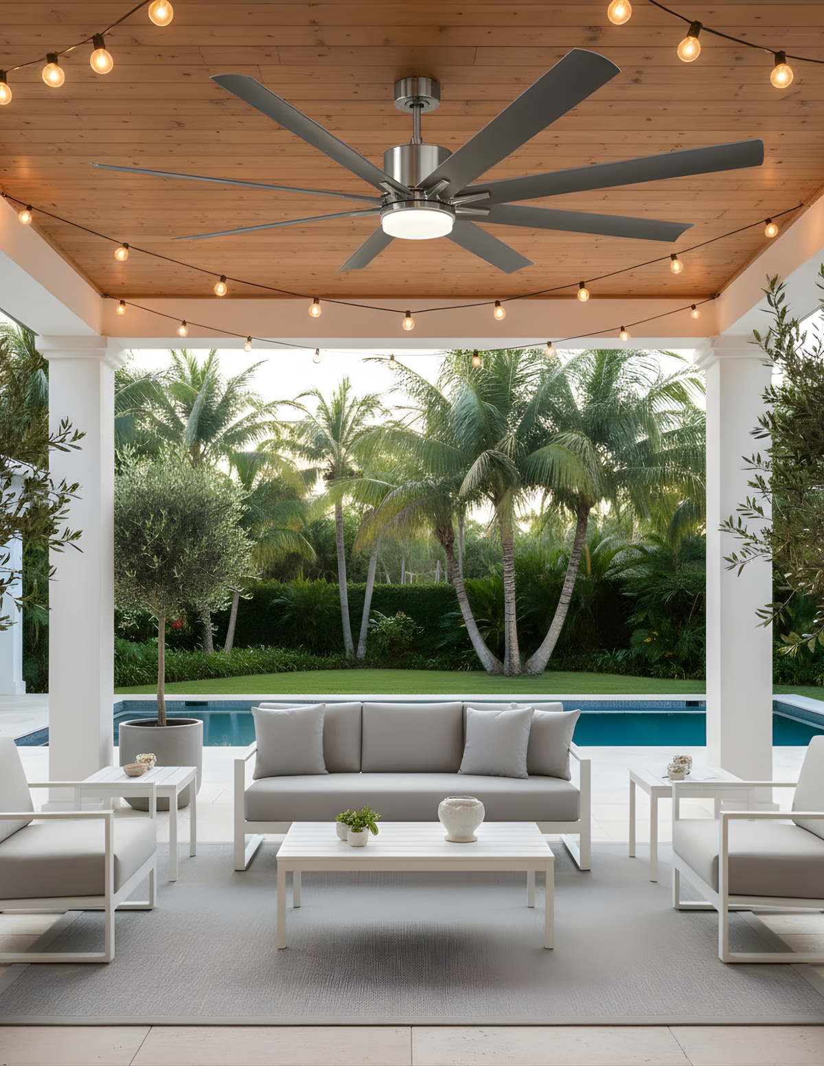 Metro 66" LED 8-Blade Patio Fan 3000K,4000K,5000K