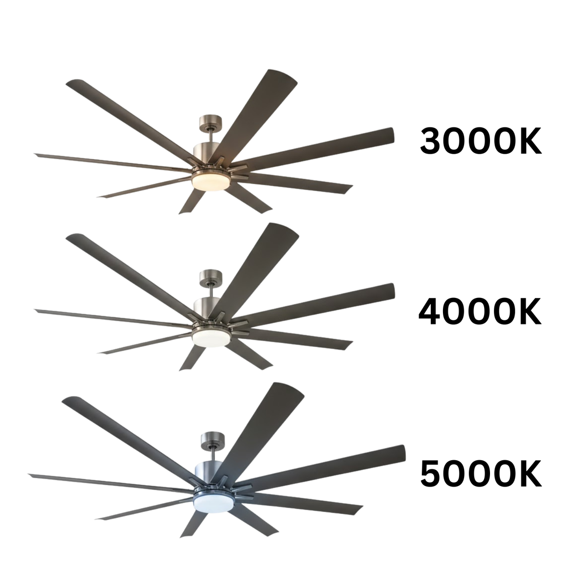 Metro 66" LED 8-Blade Patio Fan 3000K,4000K,5000K