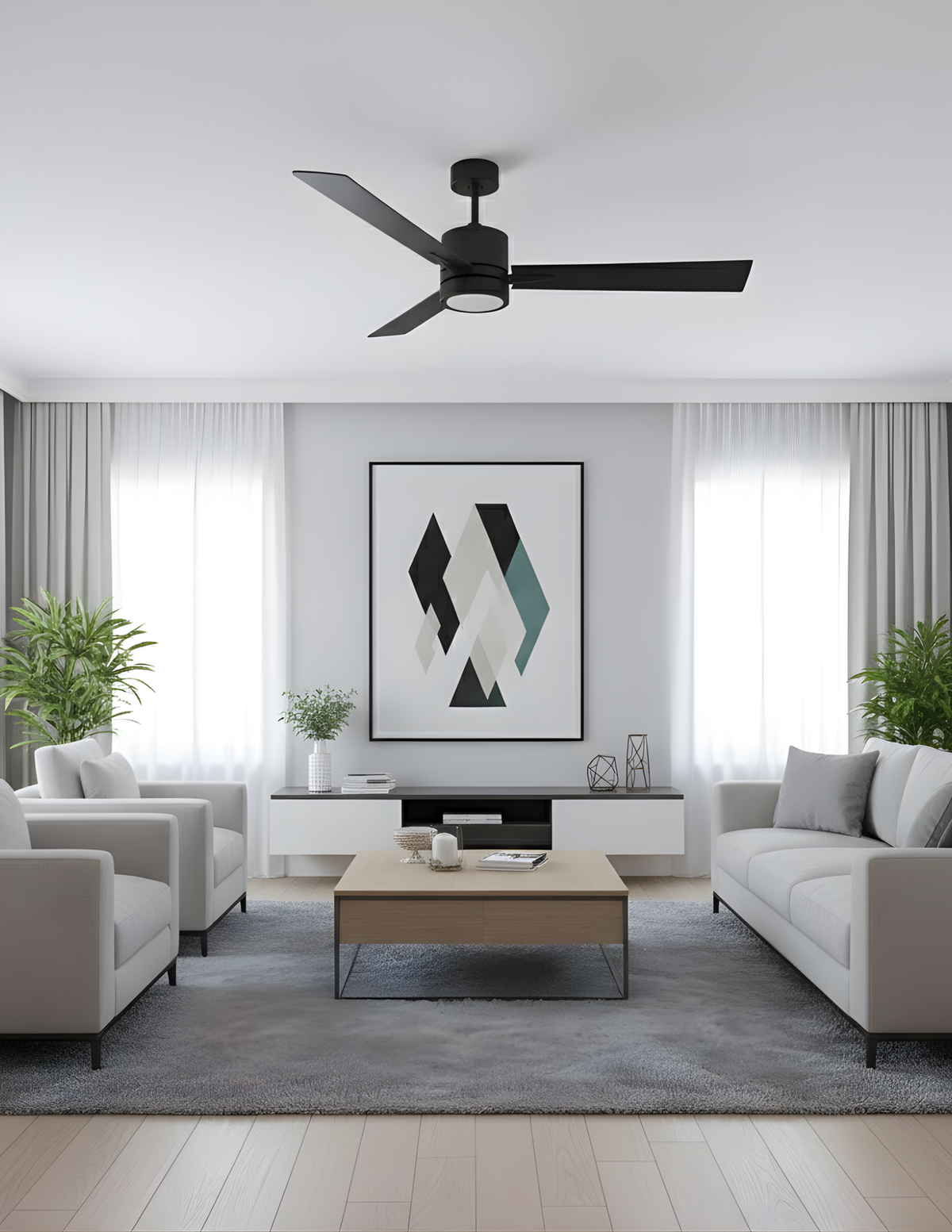 Neo 52" 3-Blade LED Ceiling Fan