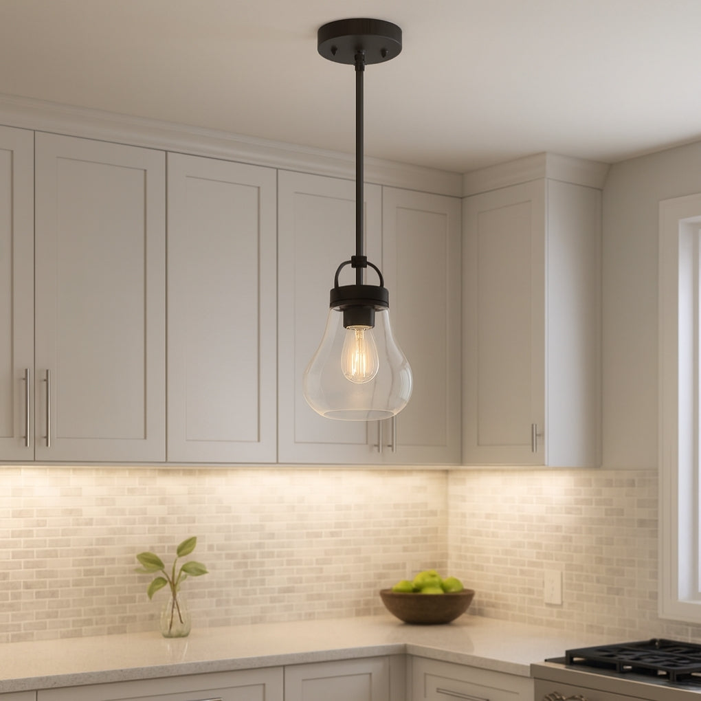 1-Light Clear Glass Pendant