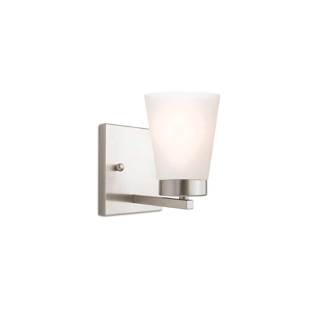 Aria 1-Light Frosted Cone Glass Sconce/Vanity - NK