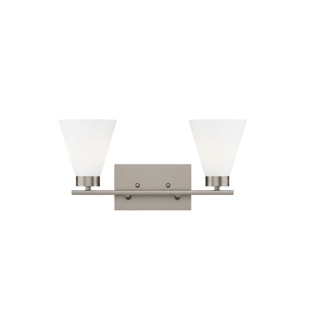 Aria 2-Light Frosted Cone Glass Vanity - NK