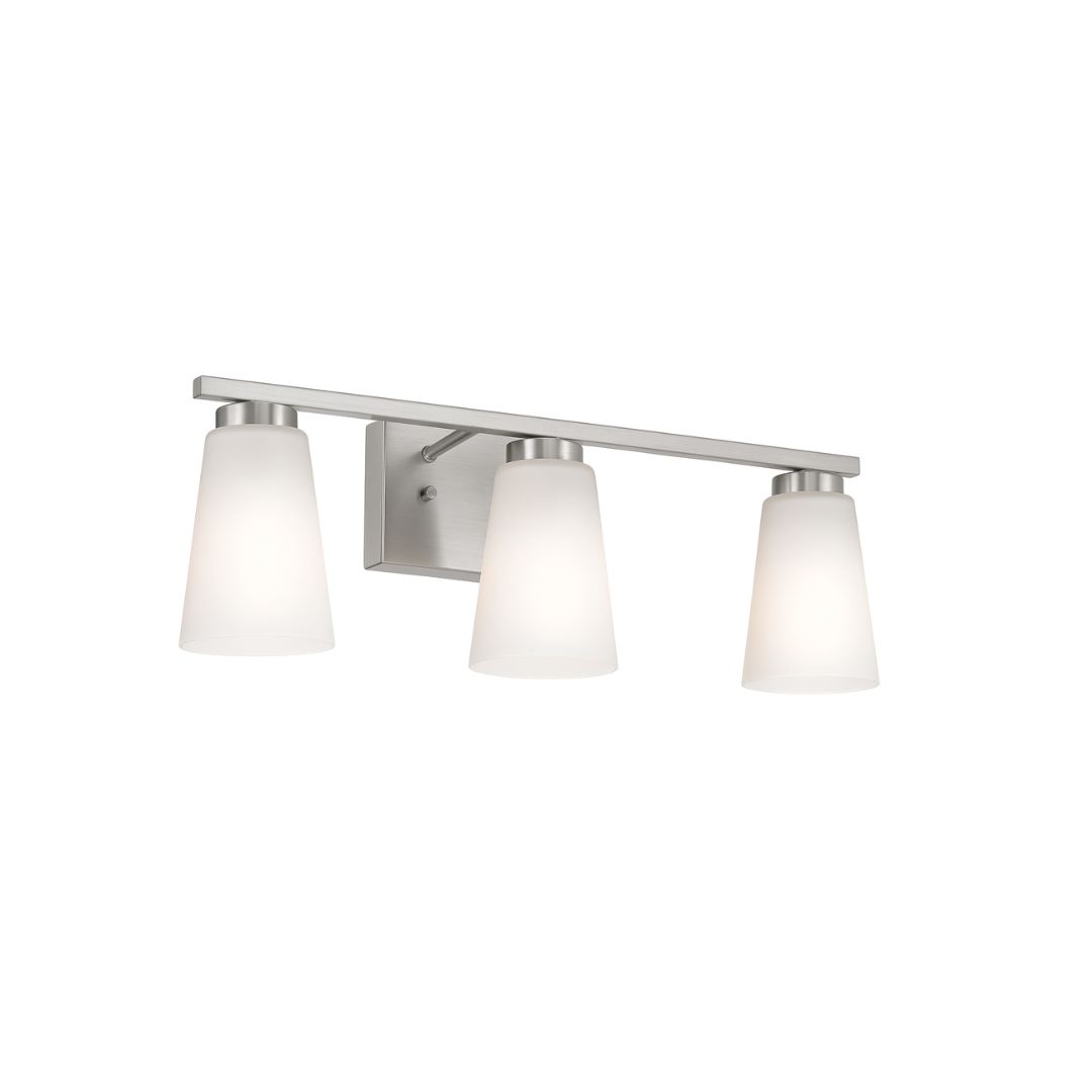 Aria 3-Light Frosted Cone Glass Vanity - NK